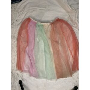 H&M Girls Rainbow Sparkly Tulle Skirt Size 10 Excellent Condition